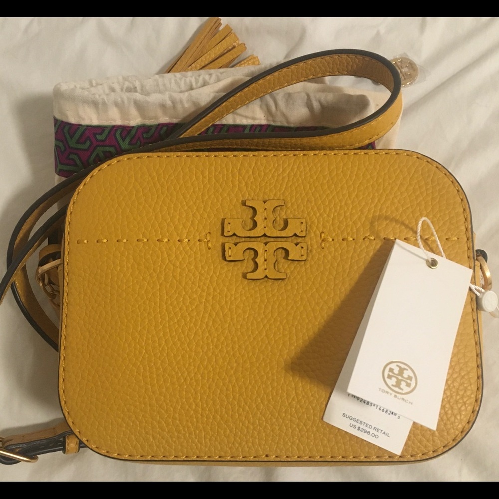 Tory Burch McGraw Camera Crossbody color: Mustard